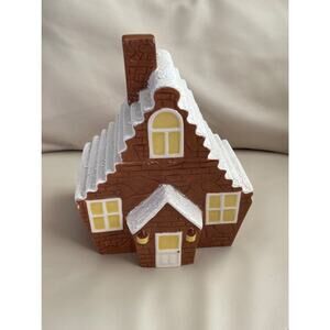 Vintage Ceramic Large Gingerbread House Unique Cookie Jar